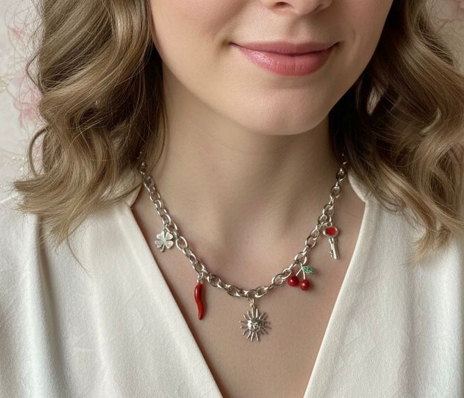 COLLIER AVEC CHARMS EN ACIER INOXYDABLE 316 L (179)