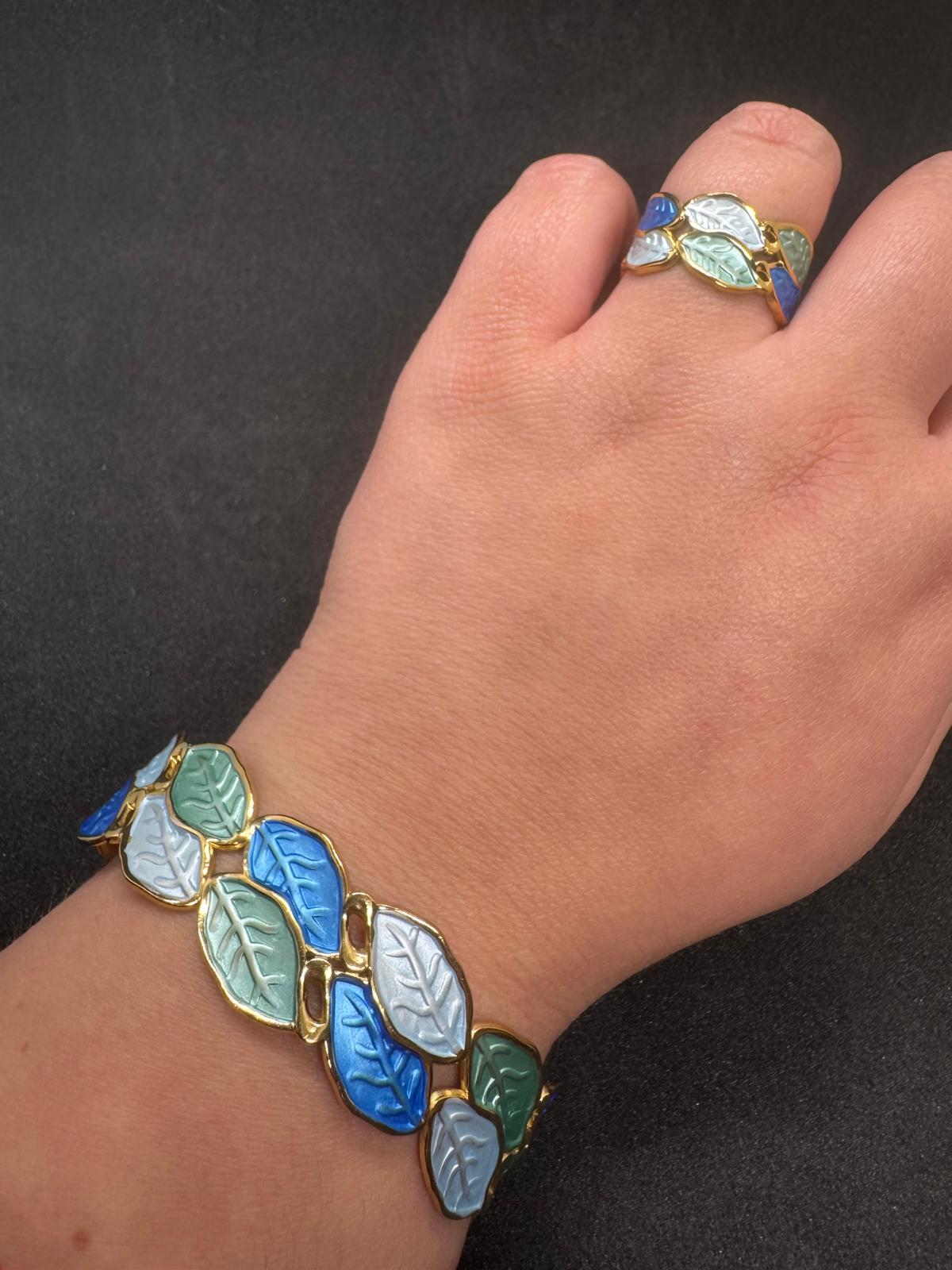 Ensemble Bague + Bracelet En Acier Inoxydable