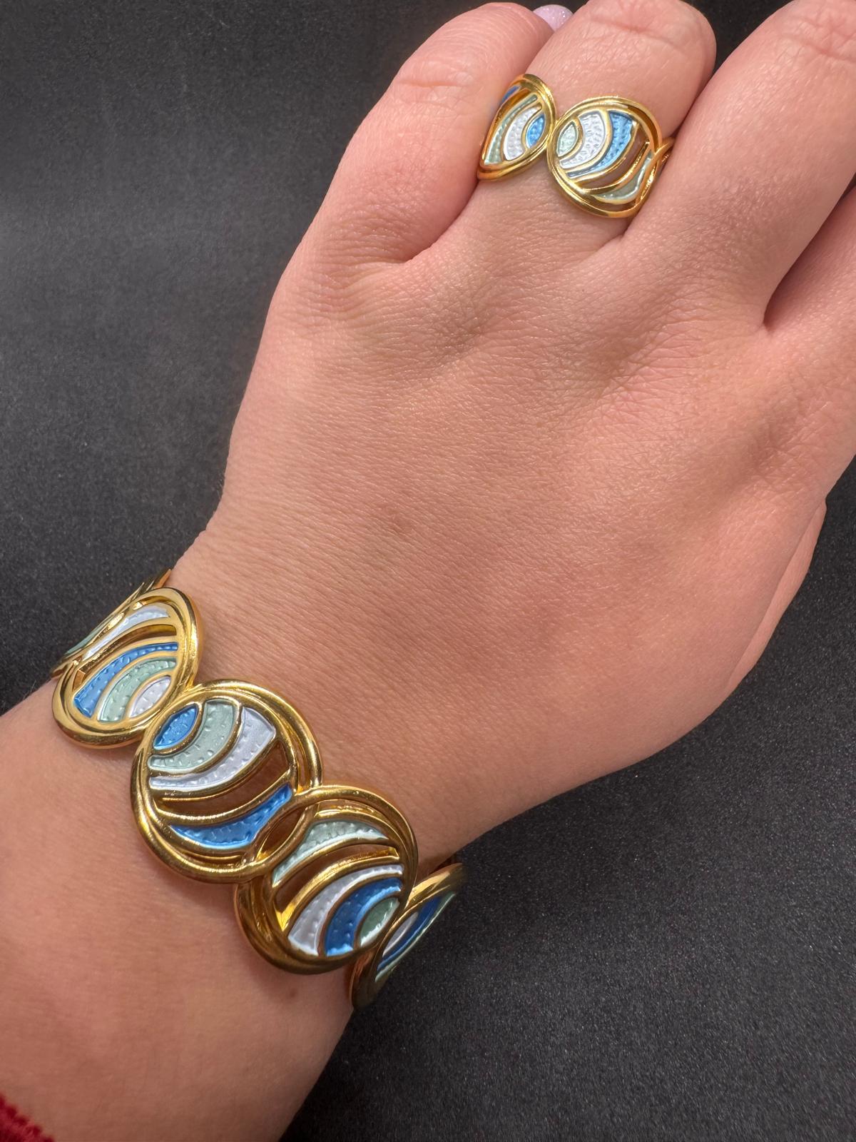 Ensemble Bague + Bracelet En Acier Inoxydable