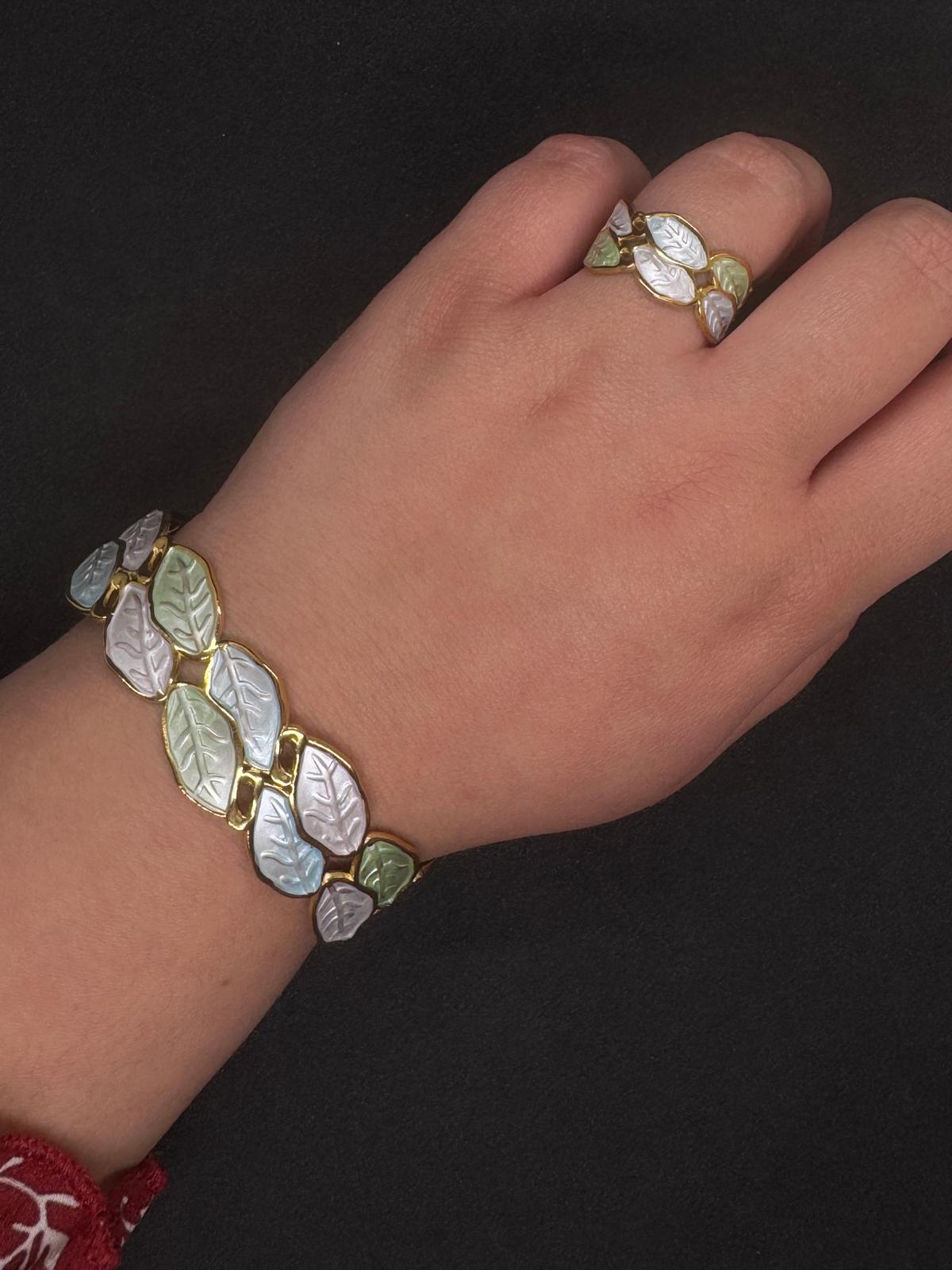 Ensemble Bague + Bracelet En Acier Inoxydable