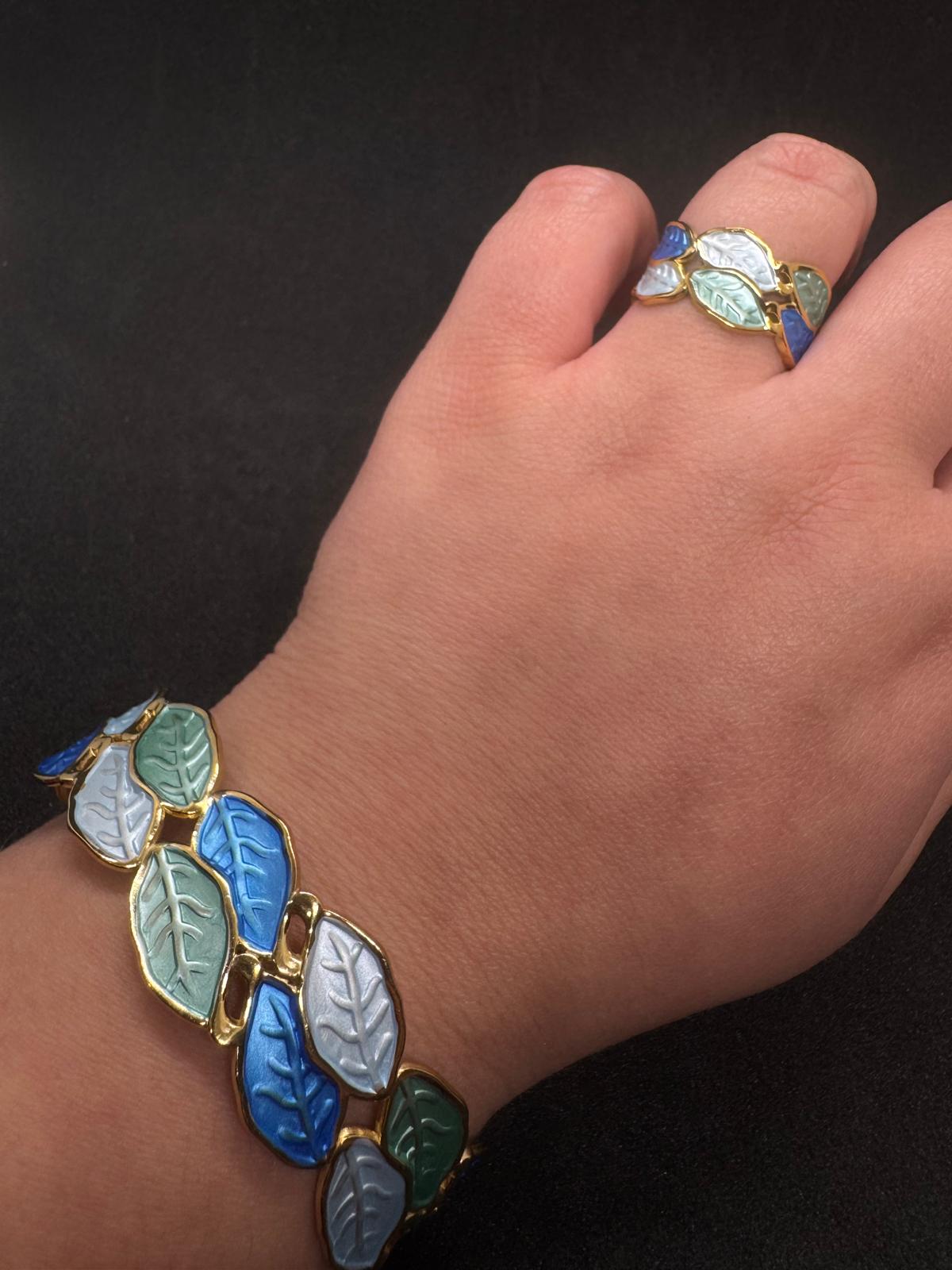 Ensemble Bague + Bracelet En Acier Inoxydable