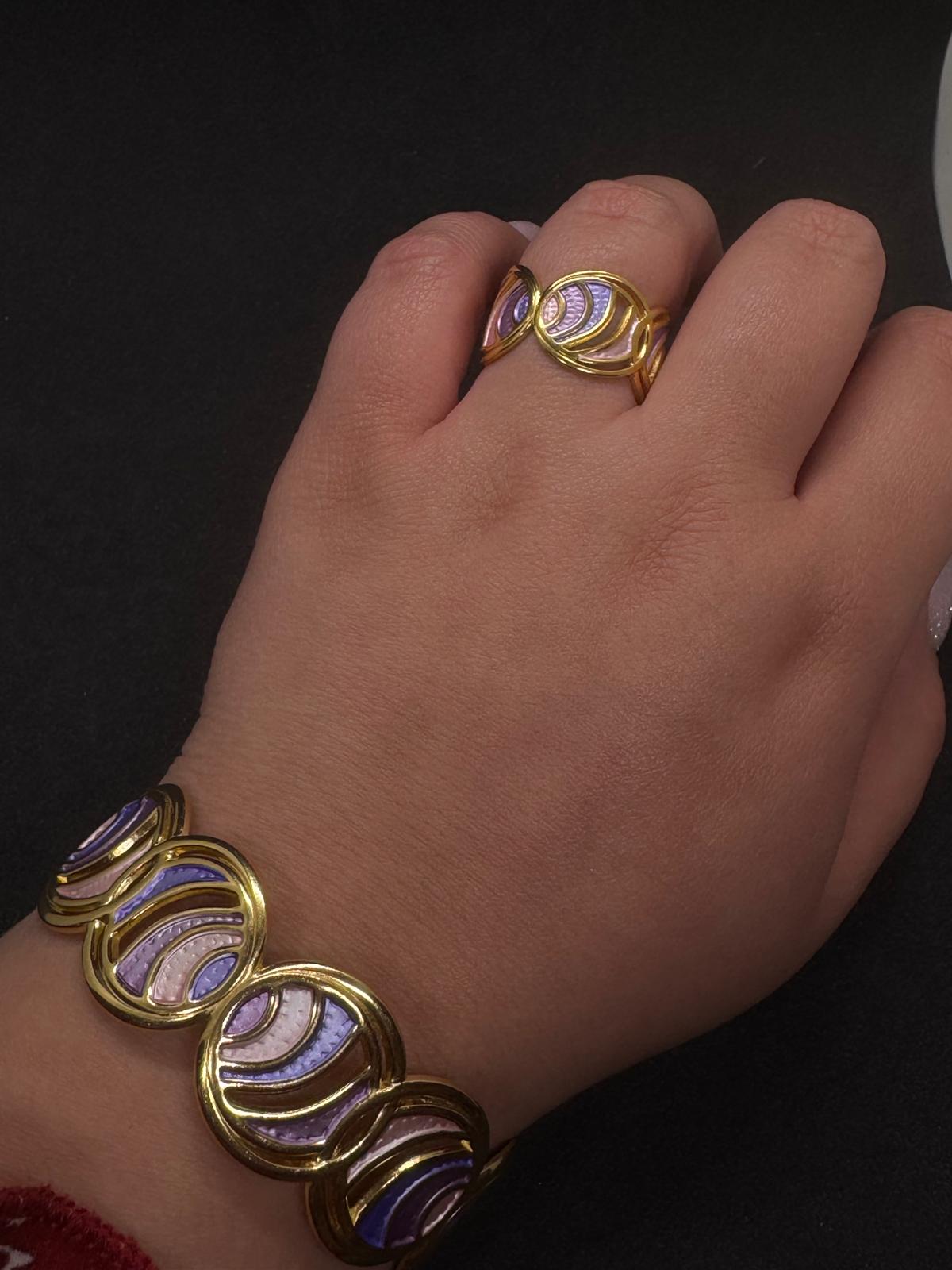 Ensemble Bague + Bracelet En Acier Inoxydable