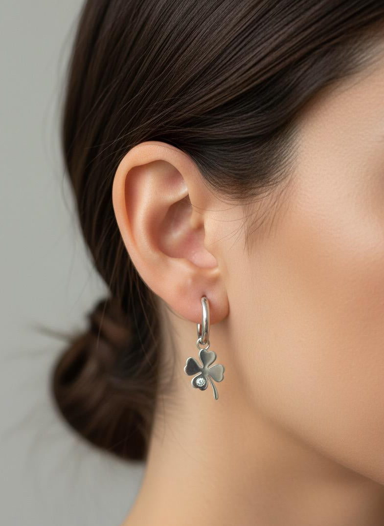 BOUCLES D'OREILLES PENDANTES EN ACIER INOXYDABLE 316L (B40)