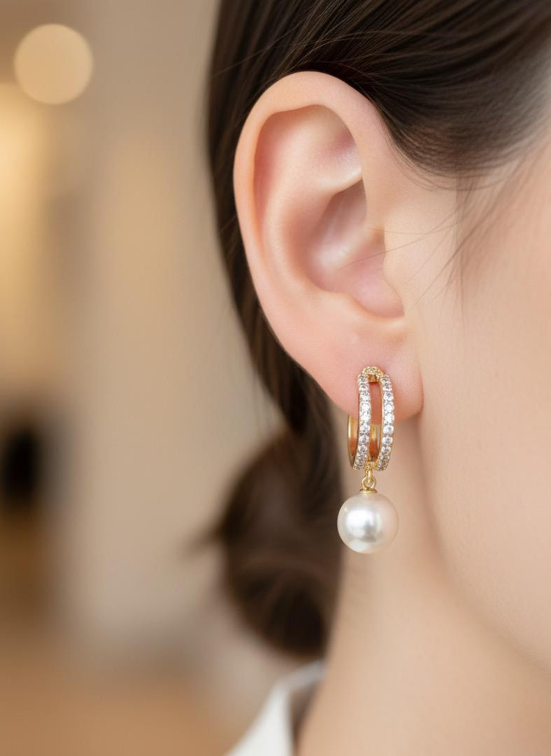 BOUCLES D'OREILLES PENDANTES EN ACIER INOXYDABLE 316L (B41)