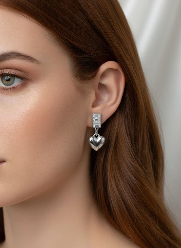 BOUCLES D'OREILLES PENDANTES EN ACIER INOXYDABLE 316L (B43)