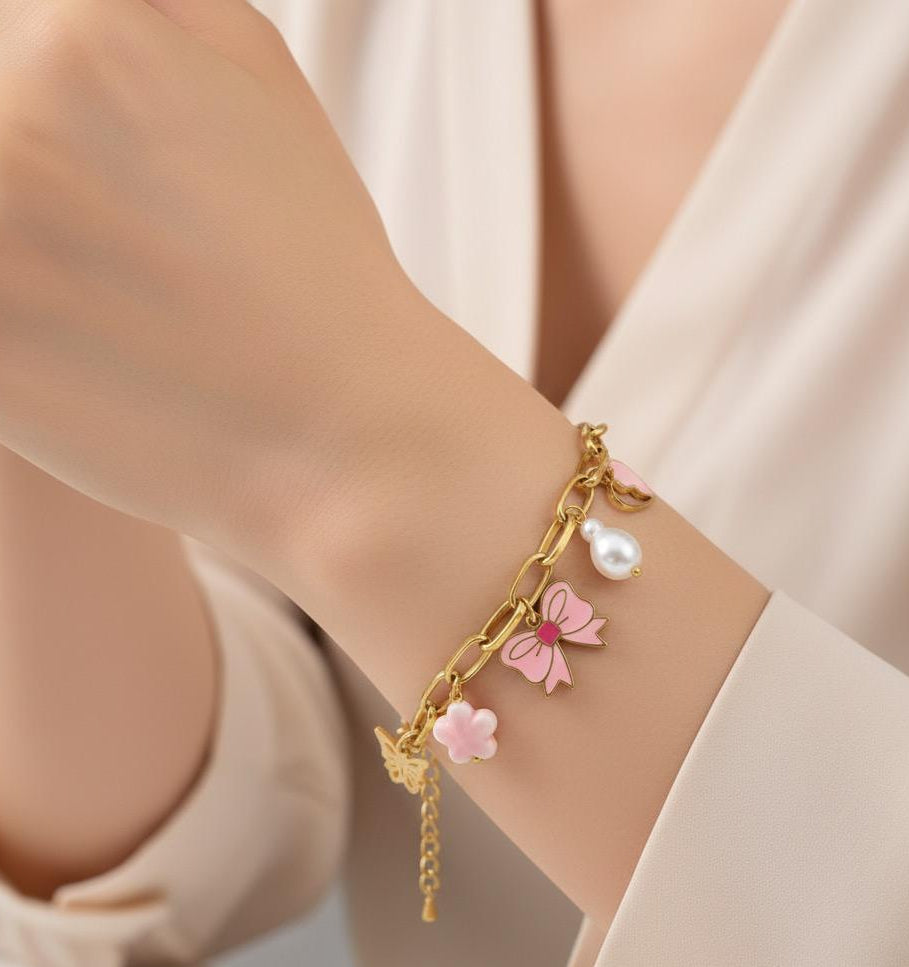 BRACELET WITH CHARMS IN 316L STAINLESS STEEL (93)