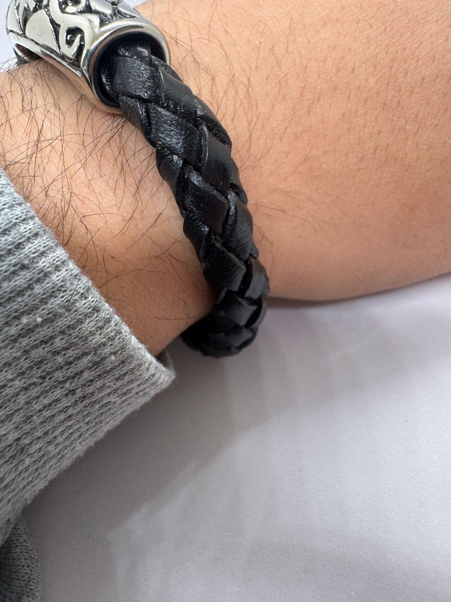 Bracelets Hommes en Acier Inoxydable et en Cuir