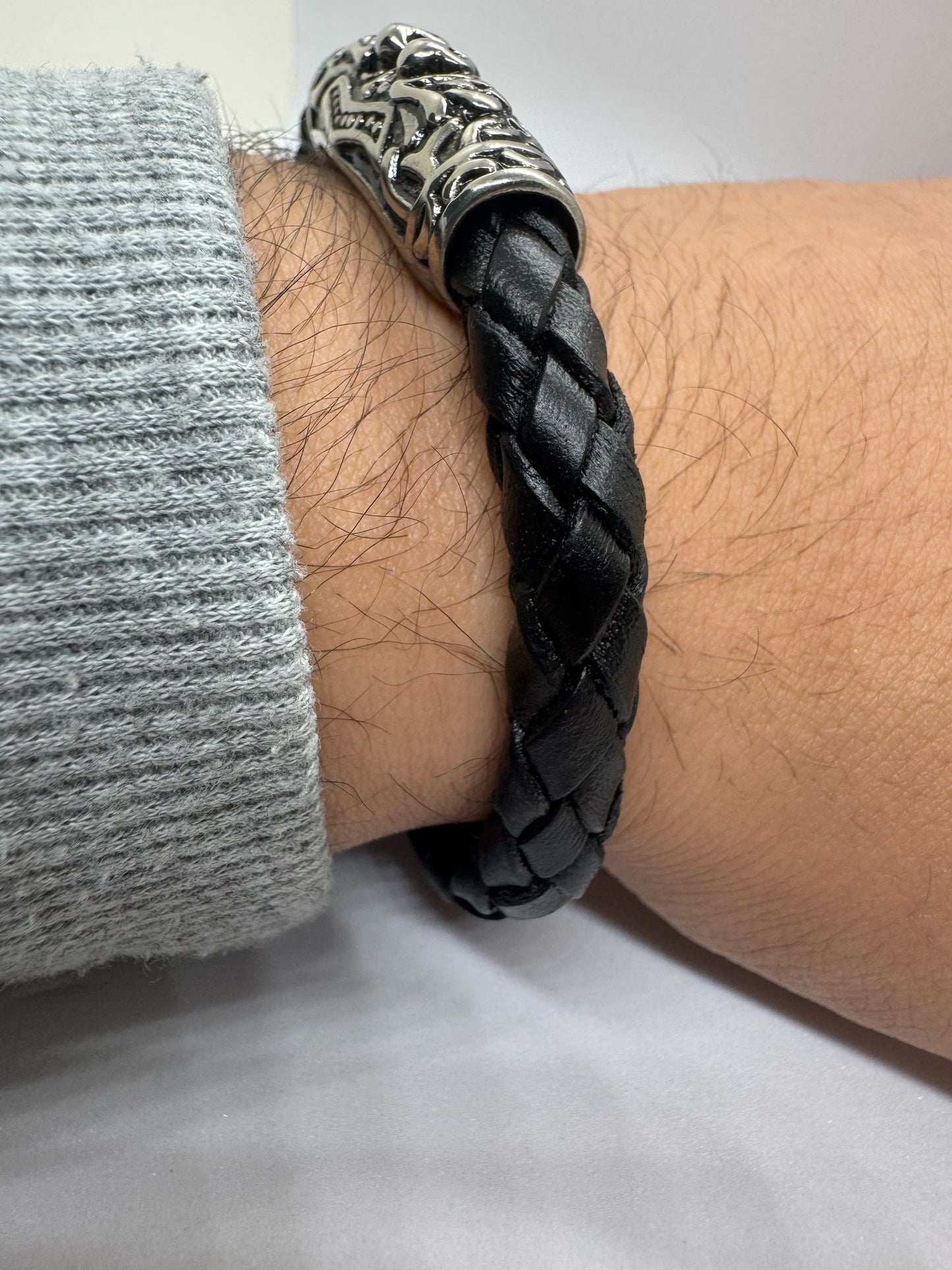 Bracelets Hommes en Acier Inoxydable et en Cuir