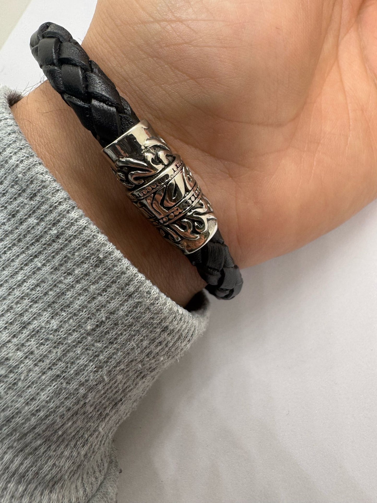 Bracelets Hommes en Acier Inoxydable et en Cuir