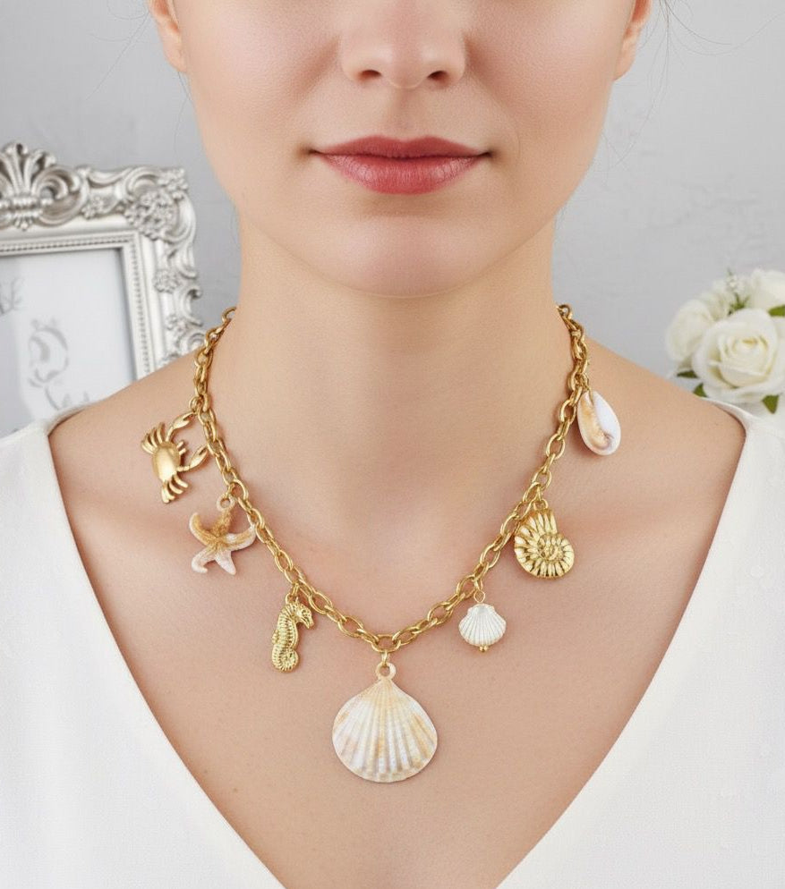 COLLANA CON CIONDOLI IN ACCIAIO INOSSIDABILE 316L (86)