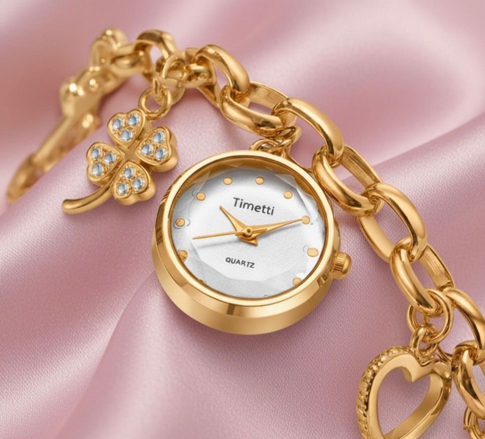 MONTRE À QUARTZ AVEC CHARMS EN ACIER INOXYDABLE 316L