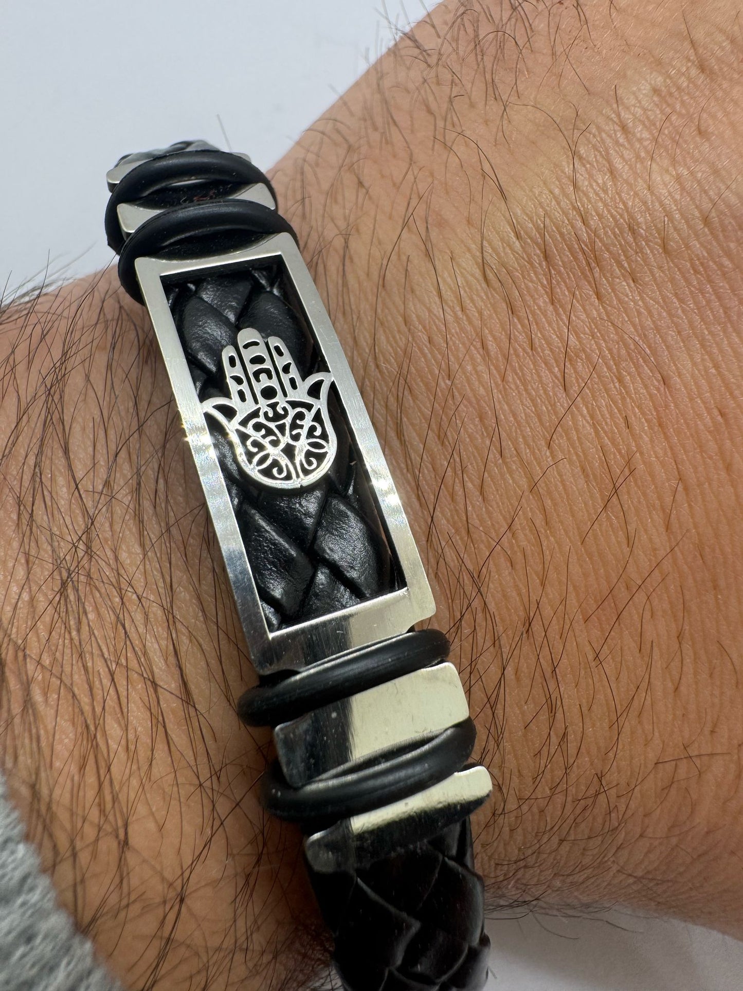 Bracelets Hommes en Acier Inoxydable et en Cuir