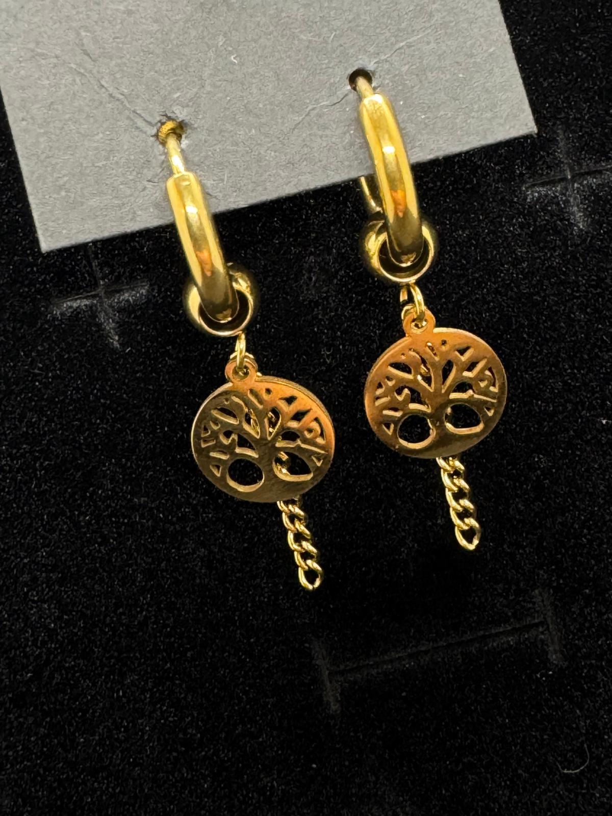 Ensemble Collier + Boucles D'Oreilles En Acier Inoxydable