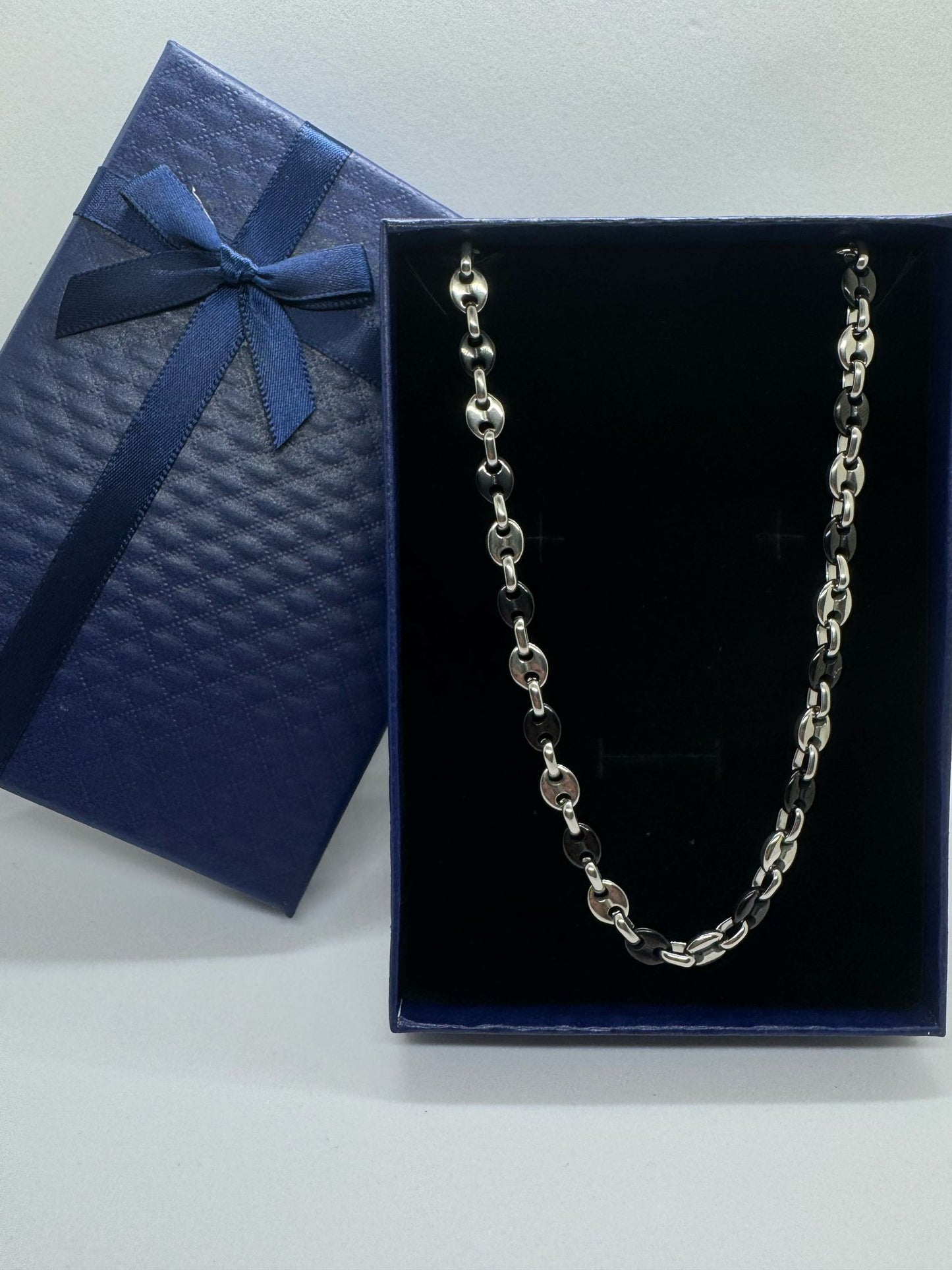 Collier Homme Grain De Café Petit Modèle En Acier Inoxydable