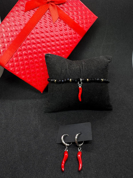 Ensemble Bracelet + Boucles D'Oreilles En Acier Inoxydable