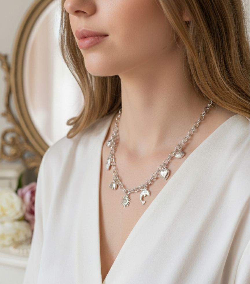 COLLIER AVEC CHARMS EN ACIER INOXYDABLE 316 L (178)