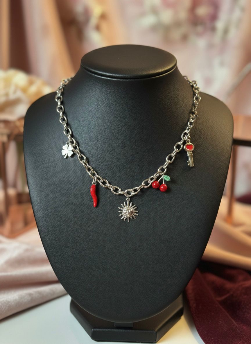 COLLIER AVEC CHARMS EN ACIER INOXYDABLE 316 L (179)