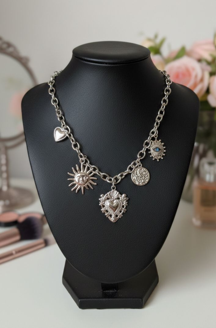 COLLIER AVEC CHARMS EN ACIER INOXYDABLE 316 L (180)