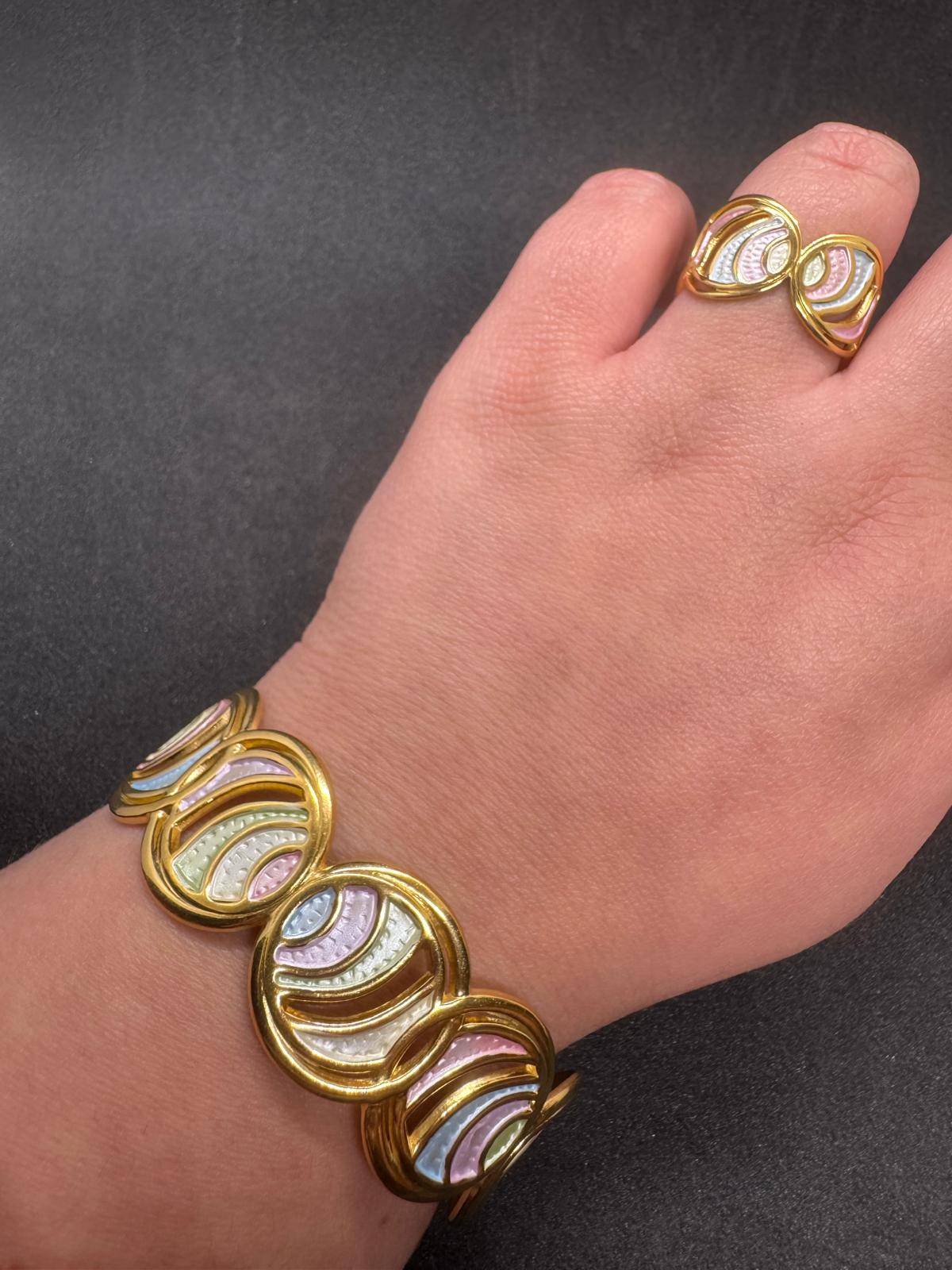 Ensemble Bague + Bracelet En Acier Inoxydable