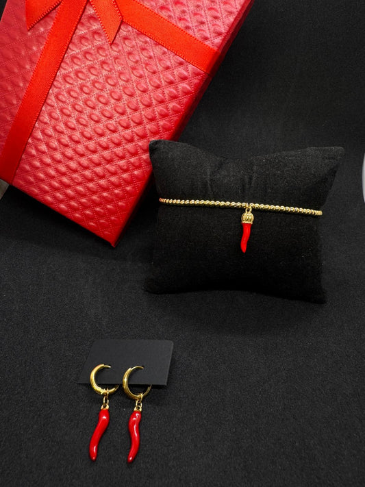 Ensemble Bracelet + Boucles D'Oreilles En Acier Inoxydable