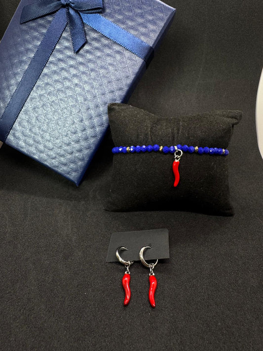 Ensemble Bracelet + Boucles D'Oreilles En Acier Inoxydable