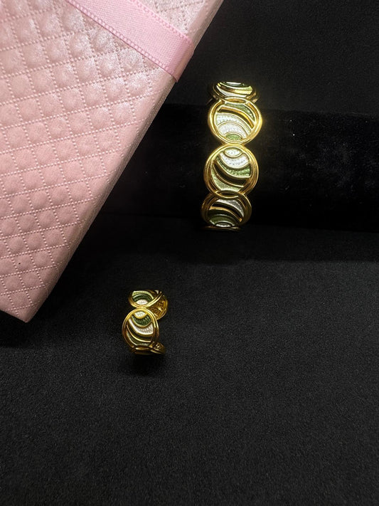 Ensemble Bague + Bracelet En Acier Inoxydable