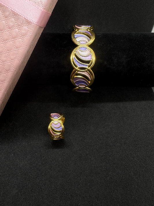 Ensemble Bague + Bracelet En Acier Inoxydable