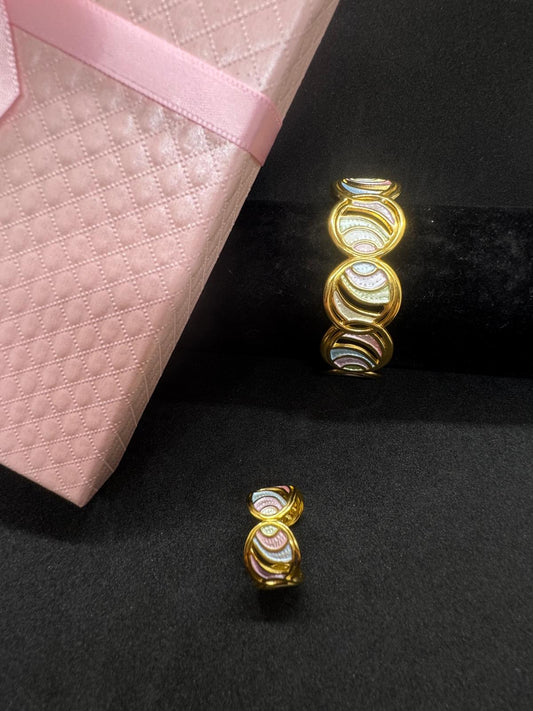 Ensemble Bague + Bracelet En Acier Inoxydable