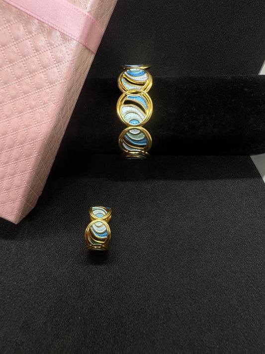 Ensemble Bague + Bracelet En Acier Inoxydable
