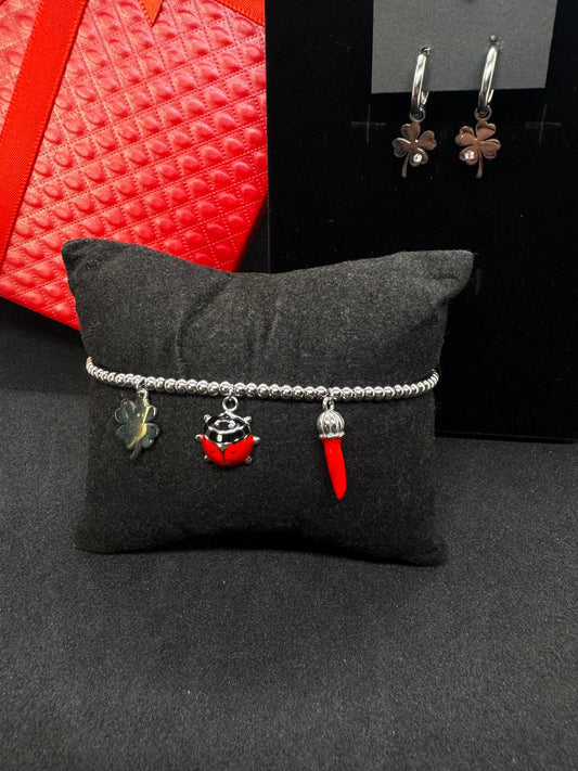 Ensemble Bracelet + Boucles D'Oreilles En Acier Inoxydable