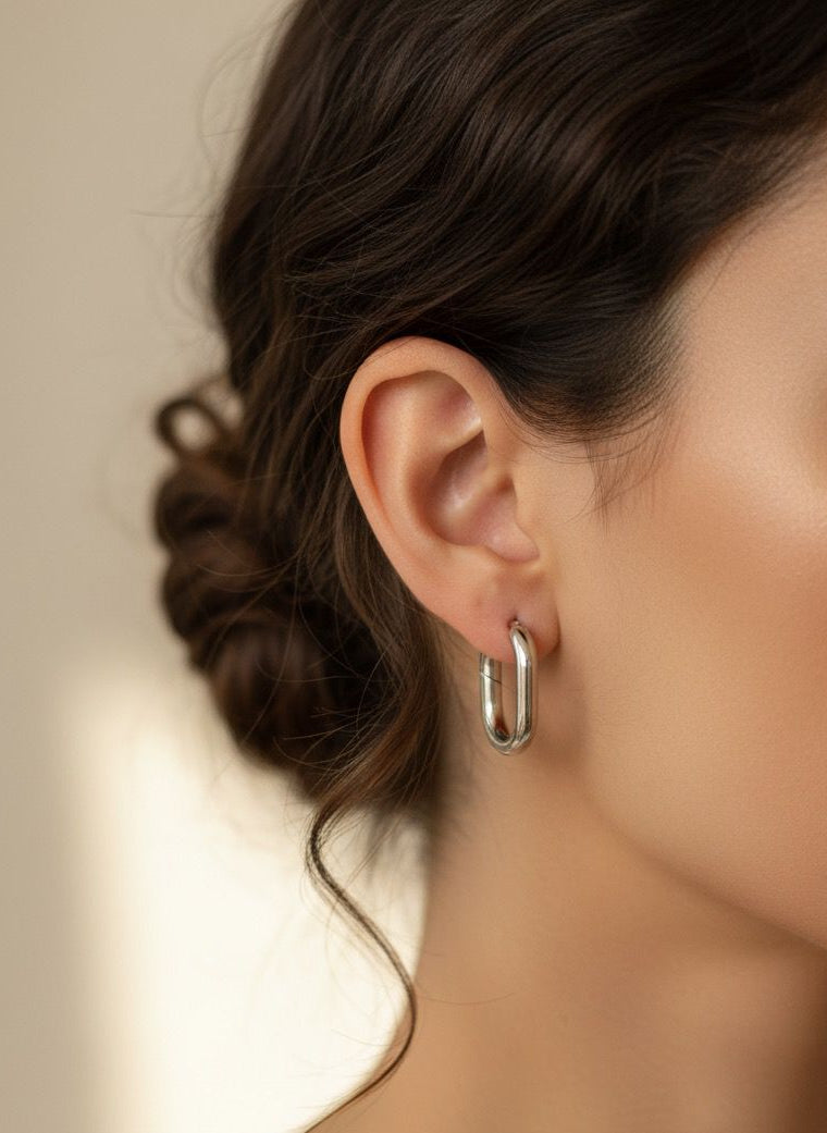 BOUCLES D'OREILLES EN ACIER INOXYDABLE 316L (B34)