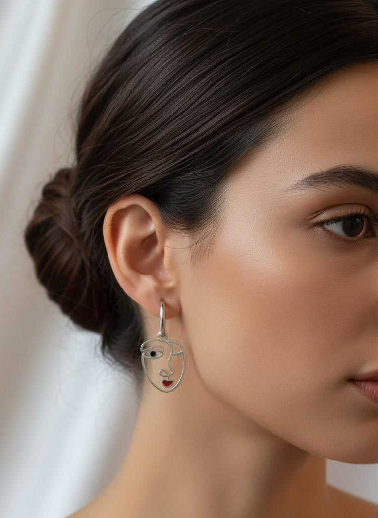 BOUCLES D'OREILLES PENDANTES EN ACIER INOXYDABLE 316L (B35)