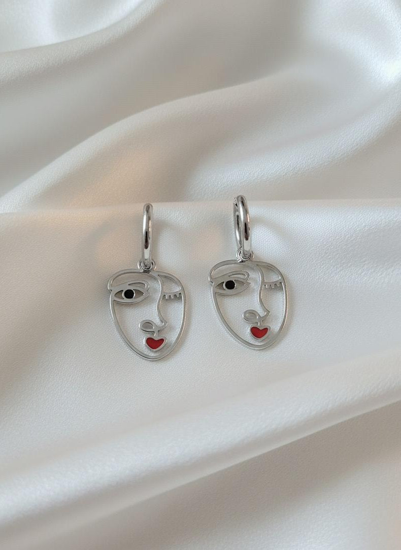 BOUCLES D'OREILLES PENDANTES EN ACIER INOXYDABLE 316L (B35)