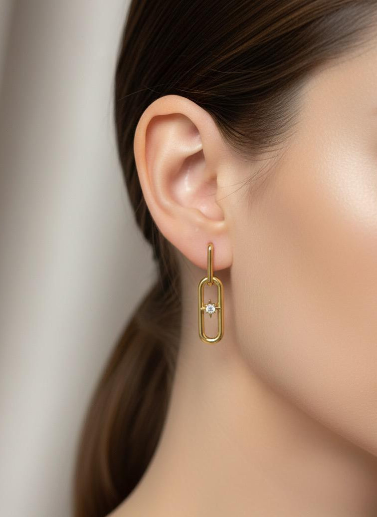 BOUCLES D'OREILLES PENDANTES EN ACIER INOXYDABLE 316 L (B47)