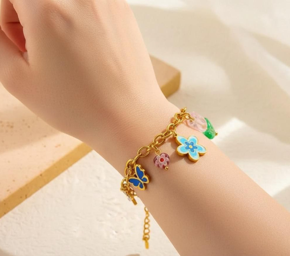 BRACCIALE CON CIONDOLI IN ACCIAIO INOSSIDABILE 316L (88) 