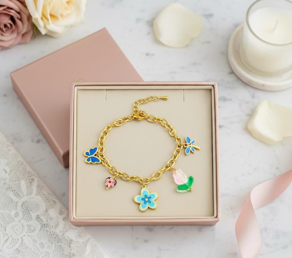 BRACCIALE CON CIONDOLI IN ACCIAIO INOSSIDABILE 316L (88) 