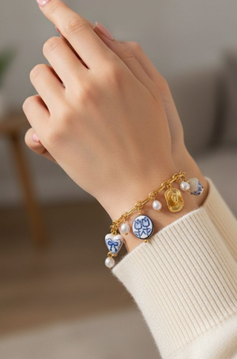 BRACCIALE CON CIONDOLI IN ACCIAIO INOSSIDABILE 316L (89)