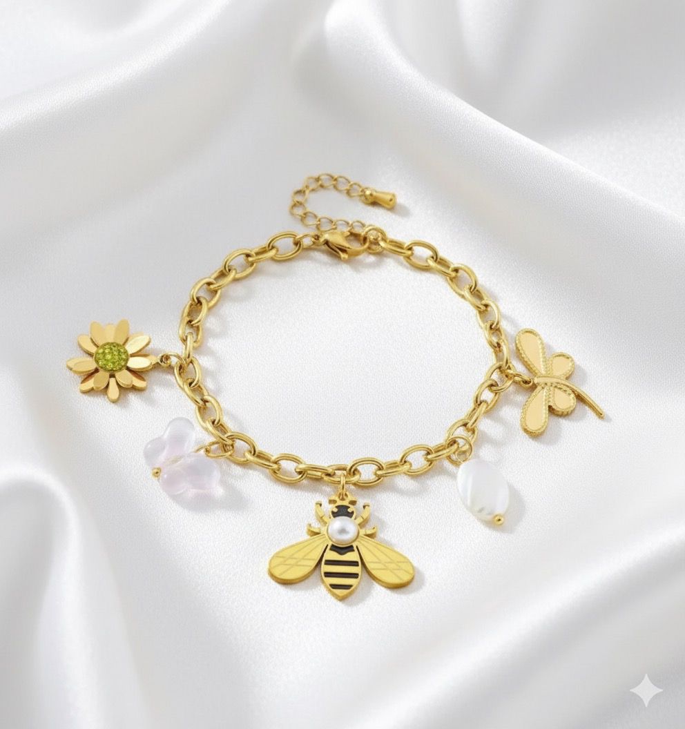 BRACCIALE CON CIONDOLI IN ACCIAIO INOSSIDABILE 316L (90)