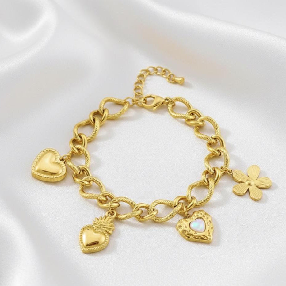 BRACCIALE CON CIONDOLI IN ACCIAIO INOSSIDABILE 316L (91)