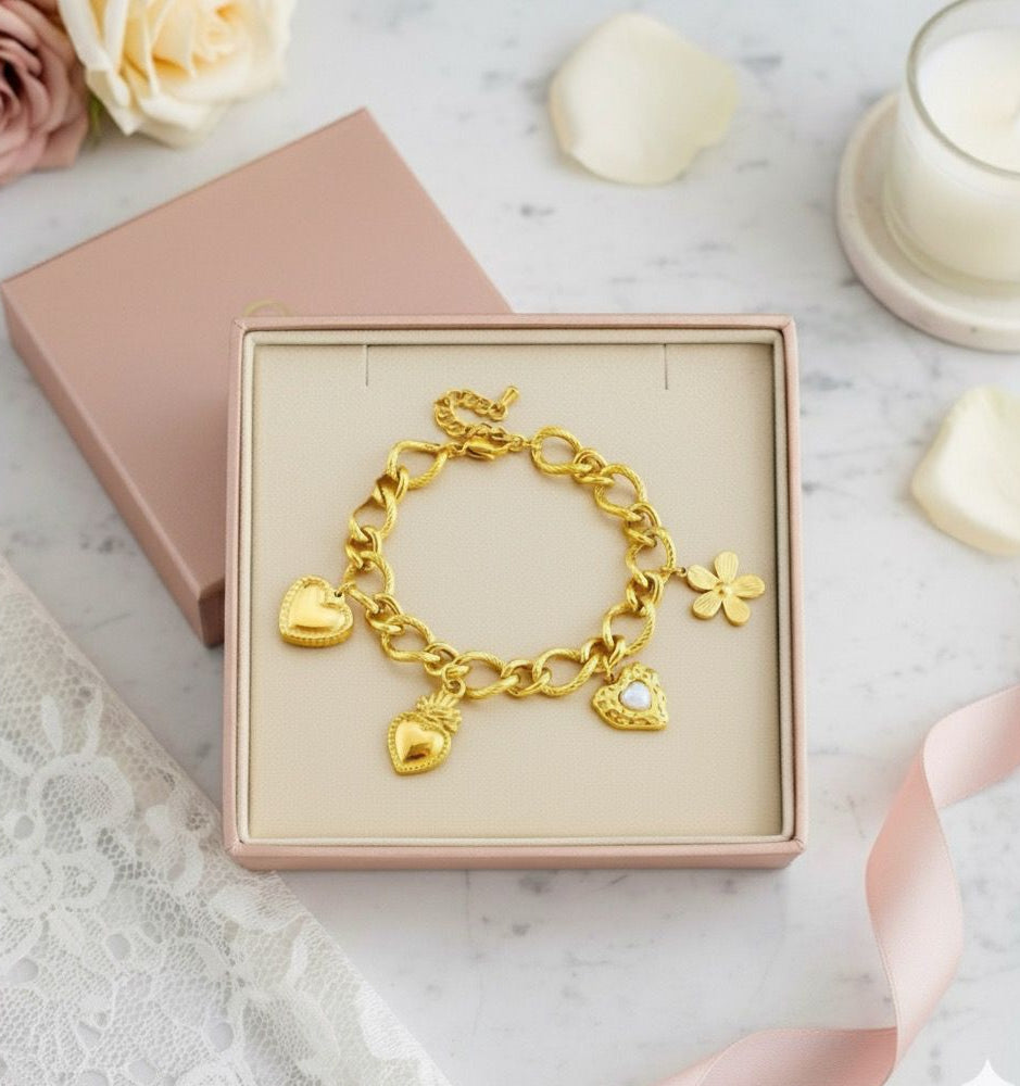 BRACCIALE CON CIONDOLI IN ACCIAIO INOSSIDABILE 316L (91)