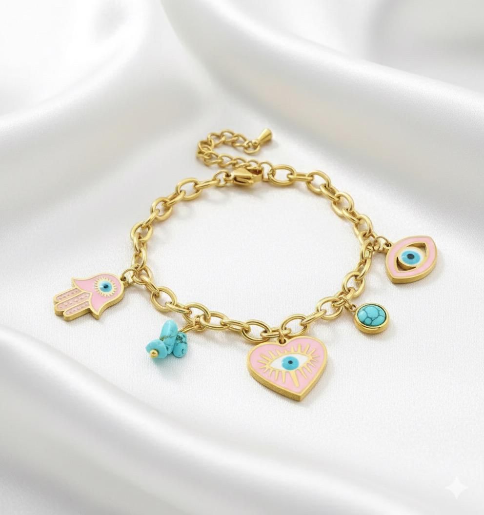 BRACCIALE CON CIONDOLI IN ACCIAIO INOSSIDABILE 316L (92)