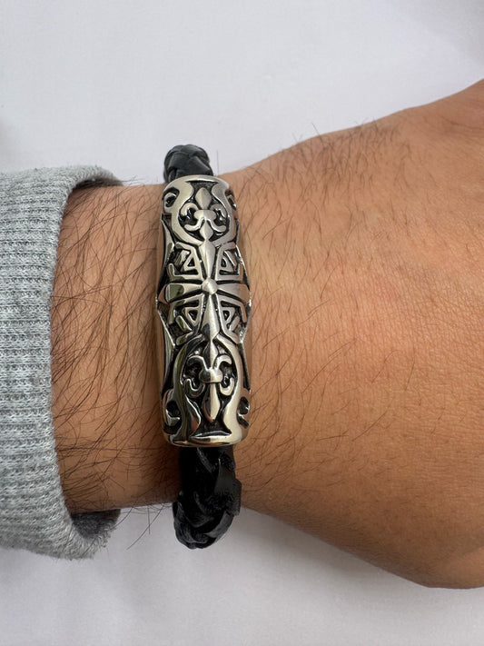 Bracelets Hommes en Acier Inoxydable et en Cuir