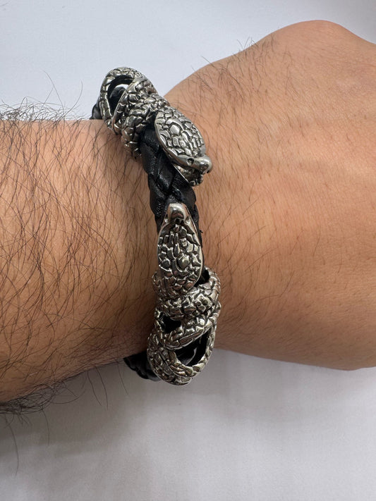 Bracelets Hommes en Acier Inoxydable et en Cuir