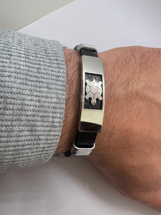Bracelets Hommes en Acier Inoxydable et en Cuir