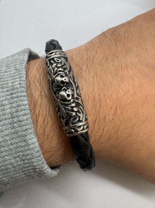 Bracelets Hommes en Acier Inoxydable et en Cuir