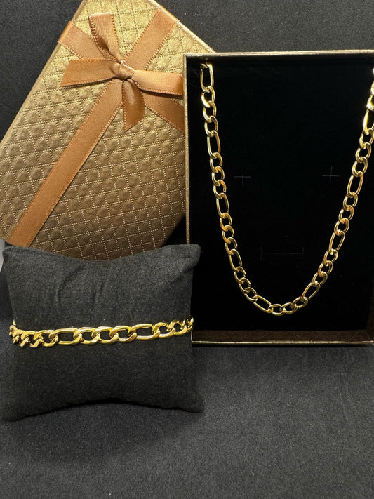 Ensemble Maille Cheval Collier + Bracelet En Acier Inoxydable
