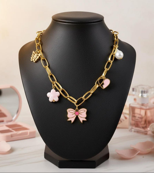 COLLIER AVEC CHARMS EN ACIER INOXYDABLE 316 L (76)