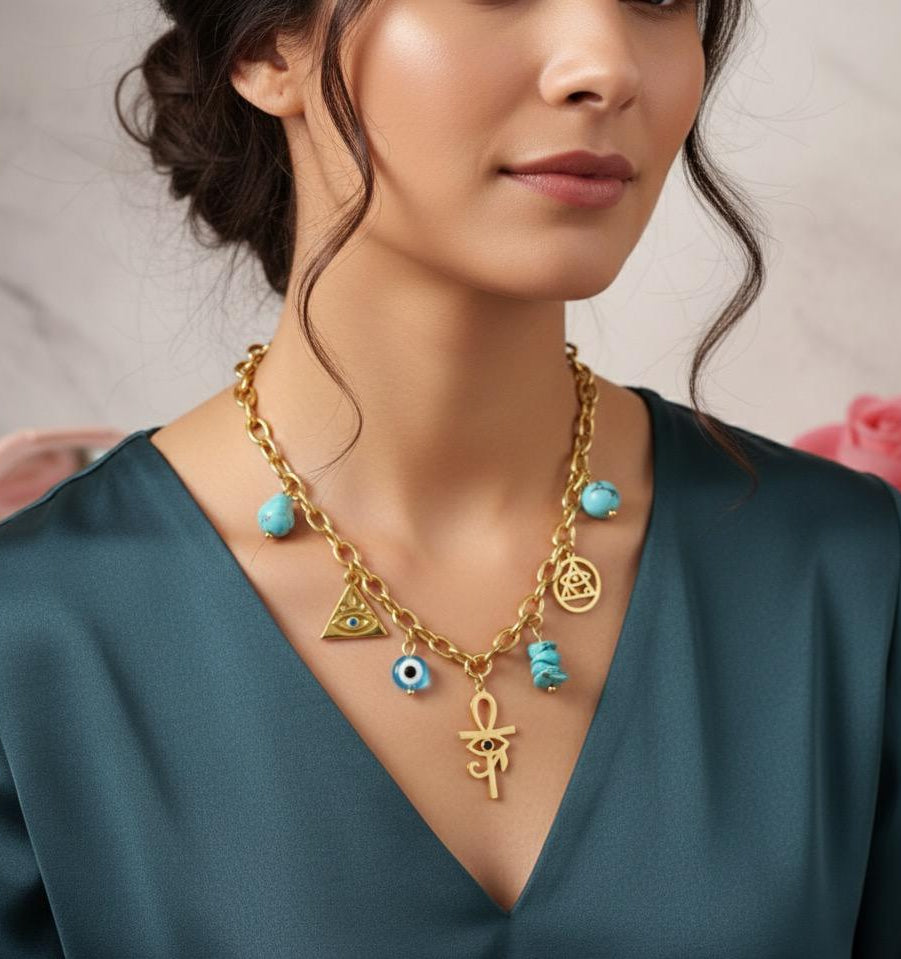 NECKLACE WITH CHARMS IN 316L STAINLESS STEEL (77)