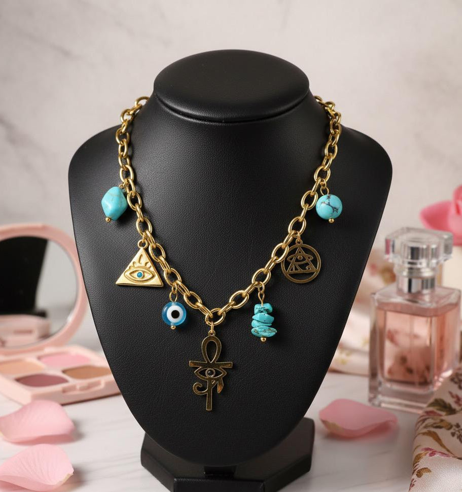 NECKLACE WITH CHARMS IN 316L STAINLESS STEEL (77)