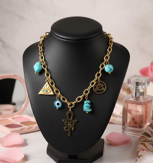 COLLIER AVEC CHARMS EN ACIER INOXYDABLE 316 L (77)